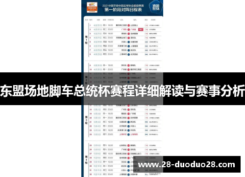 东盟场地脚车总统杯赛程详细解读与赛事分析